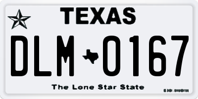 TX license plate DLM0167