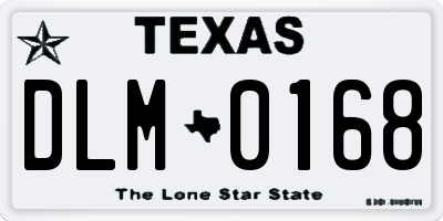 TX license plate DLM0168
