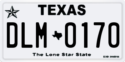 TX license plate DLM0170