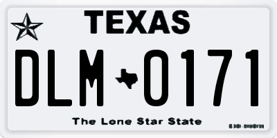 TX license plate DLM0171
