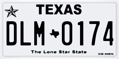 TX license plate DLM0174