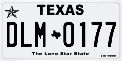 TX license plate DLM0177