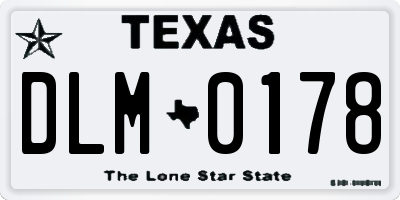 TX license plate DLM0178