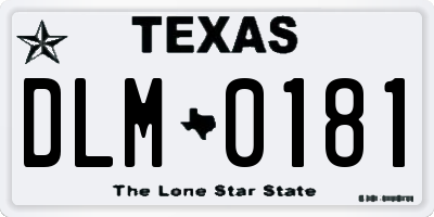 TX license plate DLM0181