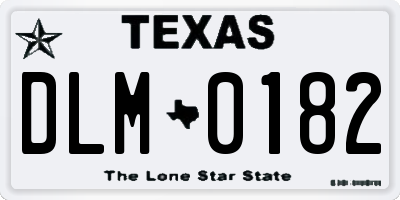 TX license plate DLM0182