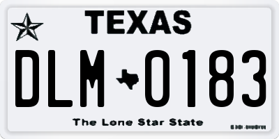 TX license plate DLM0183