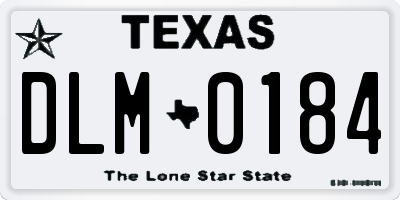 TX license plate DLM0184