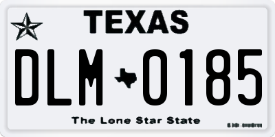 TX license plate DLM0185