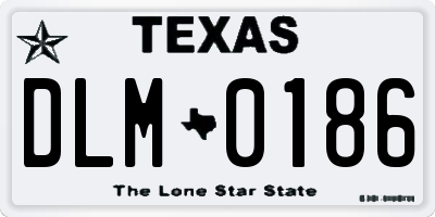 TX license plate DLM0186