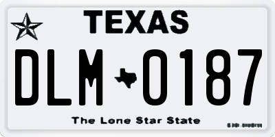 TX license plate DLM0187