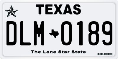 TX license plate DLM0189