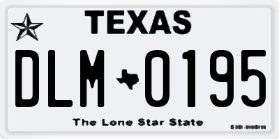 TX license plate DLM0195