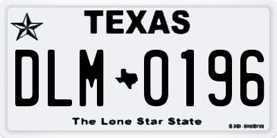 TX license plate DLM0196