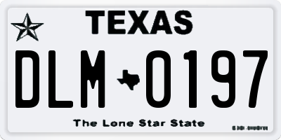 TX license plate DLM0197