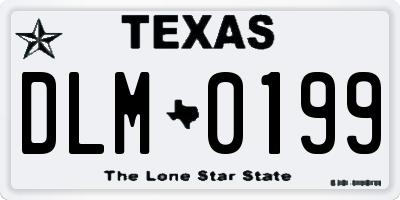 TX license plate DLM0199