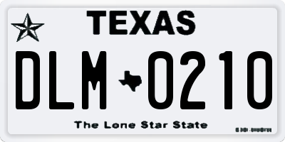 TX license plate DLM0210