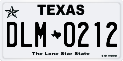 TX license plate DLM0212