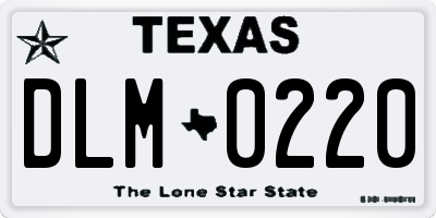 TX license plate DLM0220