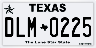 TX license plate DLM0225