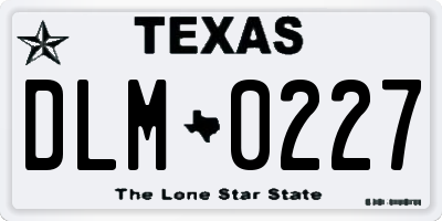 TX license plate DLM0227