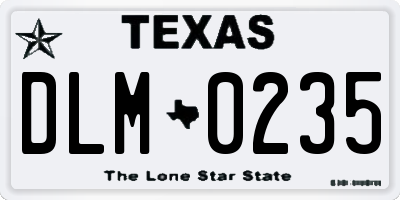 TX license plate DLM0235