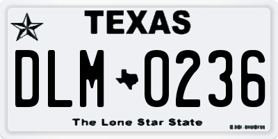TX license plate DLM0236