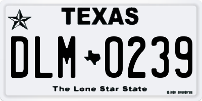 TX license plate DLM0239