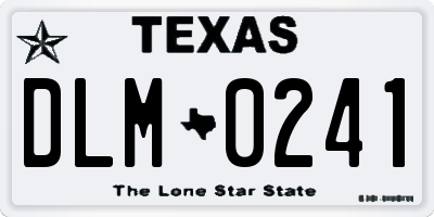 TX license plate DLM0241
