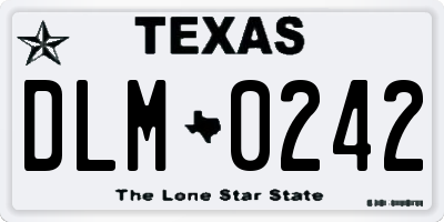TX license plate DLM0242