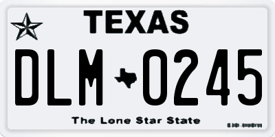 TX license plate DLM0245