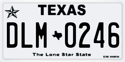 TX license plate DLM0246