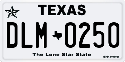 TX license plate DLM0250