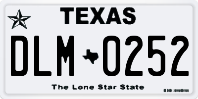 TX license plate DLM0252
