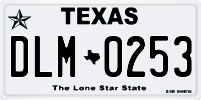 TX license plate DLM0253