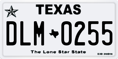 TX license plate DLM0255