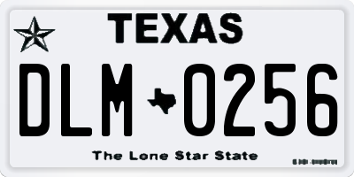 TX license plate DLM0256