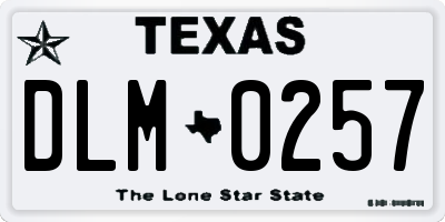 TX license plate DLM0257