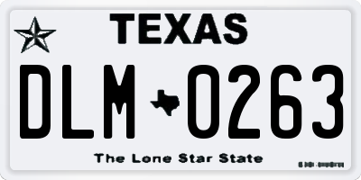TX license plate DLM0263