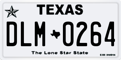 TX license plate DLM0264