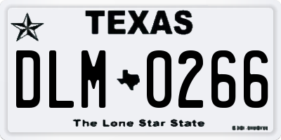 TX license plate DLM0266