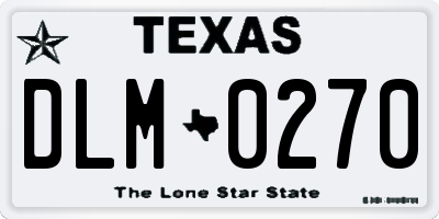 TX license plate DLM0270