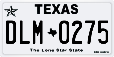 TX license plate DLM0275