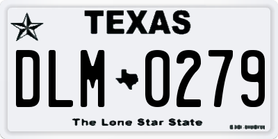 TX license plate DLM0279