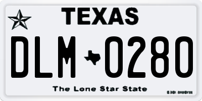 TX license plate DLM0280