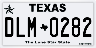 TX license plate DLM0282