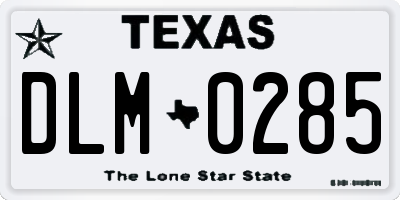 TX license plate DLM0285