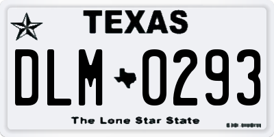 TX license plate DLM0293
