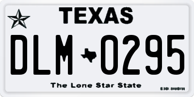 TX license plate DLM0295
