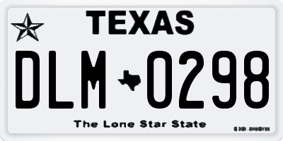 TX license plate DLM0298