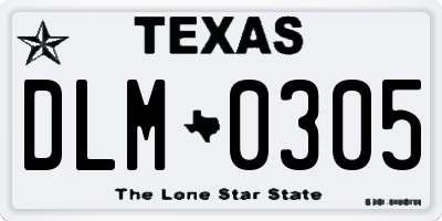 TX license plate DLM0305